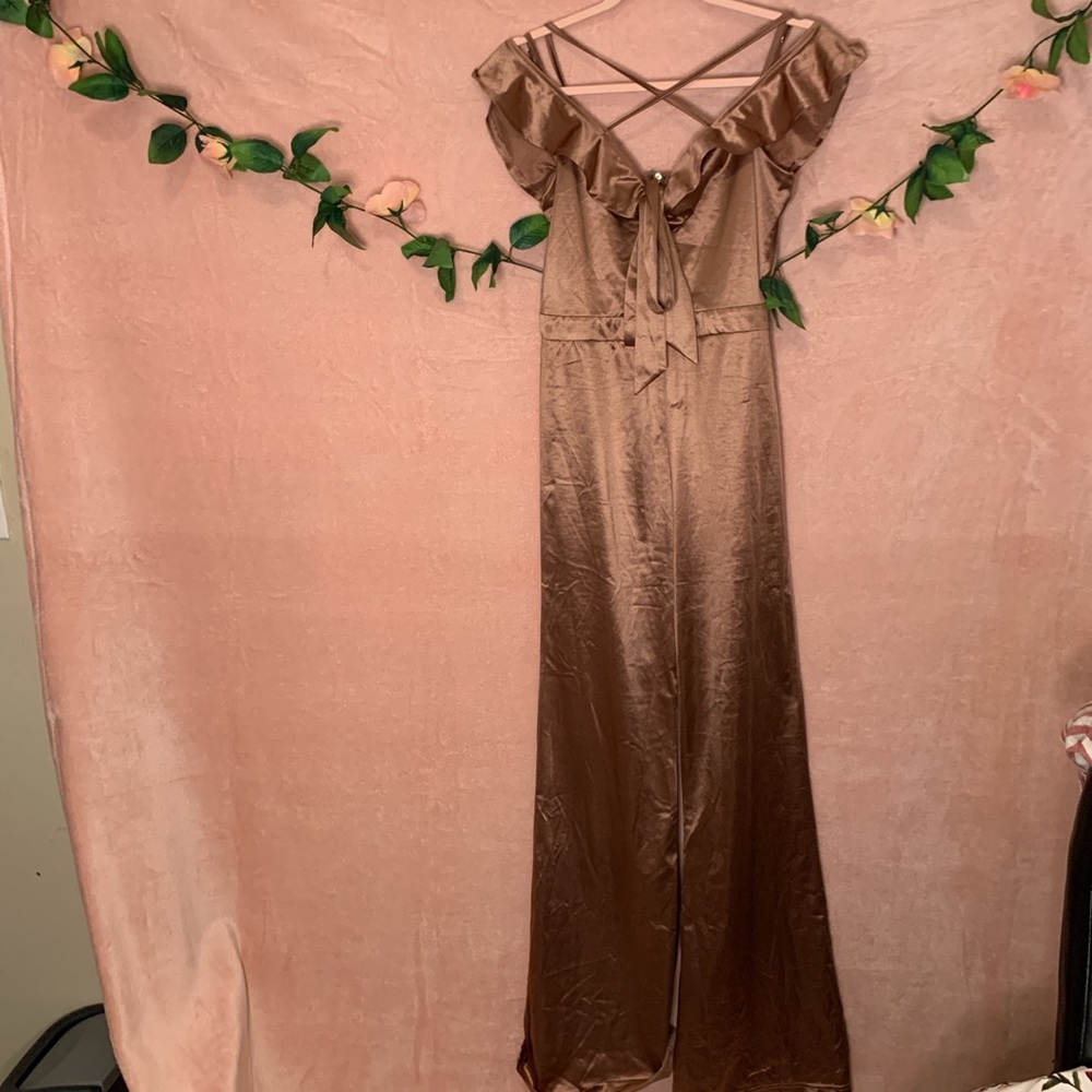 satin pink jumpsuit